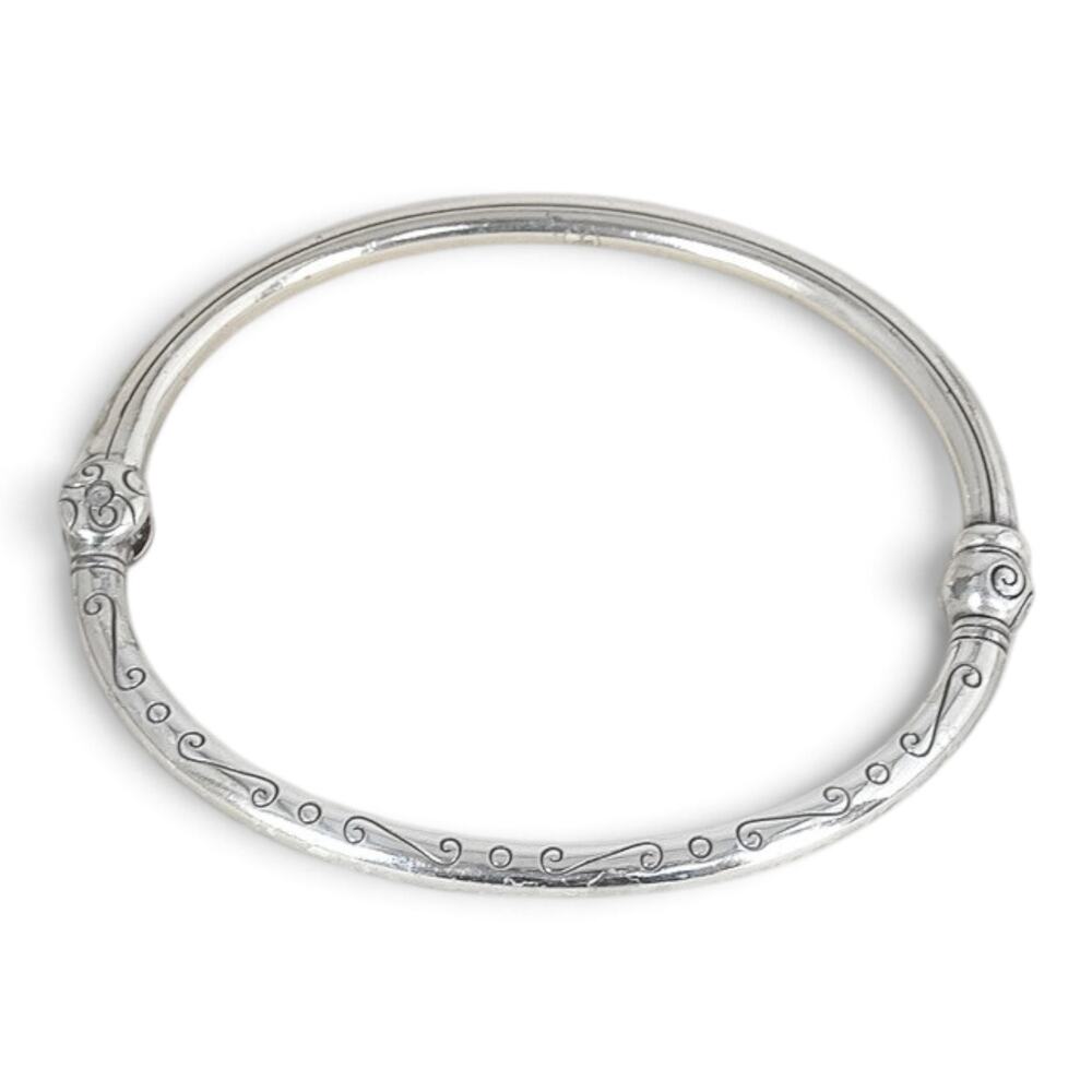 Brighton Charming Bangle JB1820 Silver Plated Hinged Charm Holder Bracelet